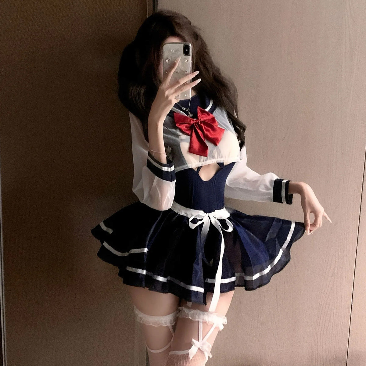 Sailor Uniform Sheer Lingerie Set