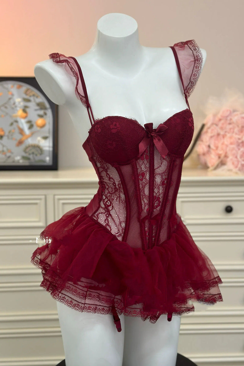 Sheer Vest Uniform Lingerie Suit