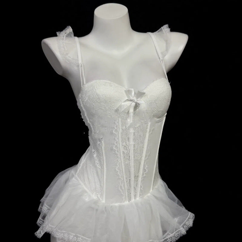 Sheer Vest Uniform Lingerie Suit