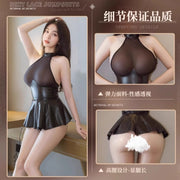 Sexy Lingerie 2025 New Secretary Uniform Set See-Through Maid Date Outfit Small Bust Nightgown Flirting Qqny