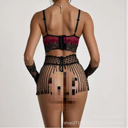 Sexy Lingerie, Black Silk Tassel Skirt, Lace Suit, Hot Girl's Passion, No Need to Take Off, Plus Size Fat Girl's Midnight Passion